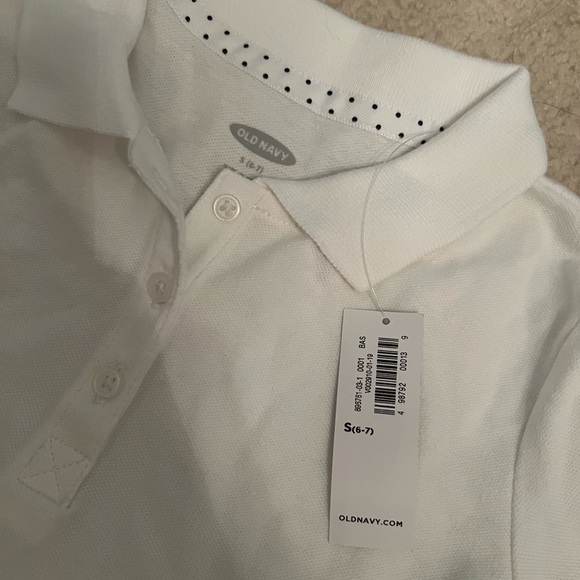 Old Navy White Short Sleeve Polo Size S 6-7 - Picture 3 of 3